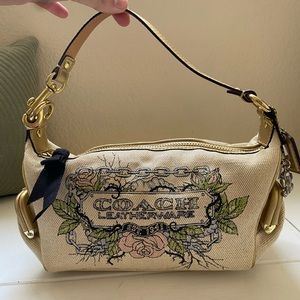 Gold Coach Mini Shoulder Purse